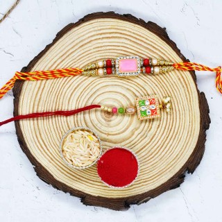 Rakhi for Brother and Bhabhi with Roli Chawal