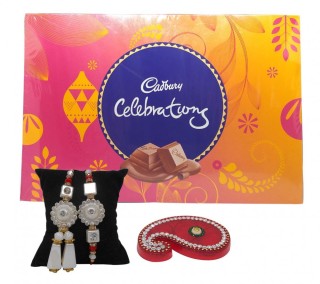 Rakhi with Gift for Bhaiya Bhabhi, Chocolate Box, Ganesh Idol
