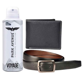 Gift for Men & Boys - Pu Leather Belt with Wallet and Deodorant