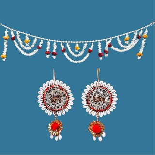 Mogra/Jasmine Door Toran With Decorative Wall Hanging Shubh Labh