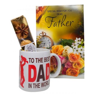 Best Gift for Father - Greeting Card, Coffee Mug & Ferrero Rocher Chocolate
