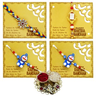 Designer Rakhi Set of 4 with Chopra