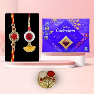 Couple Rakhi Pair with Chocolate Box