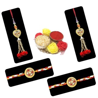 Rakhi for Brother & Bhabhi Set of 2 with Roli Chawal Chopra