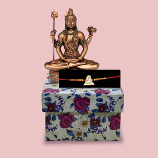 Lord Shiva Rakhi for Brother with Mahadev Idol and Premium Gift Box