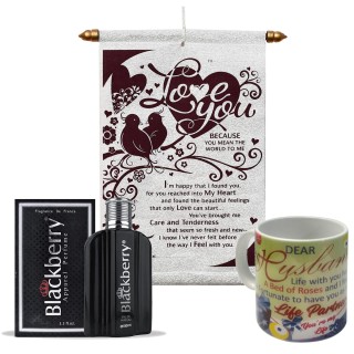 Birthday Gift For Husband - Scroll Card, Quote Coffee Mug & Blackberry Perfume