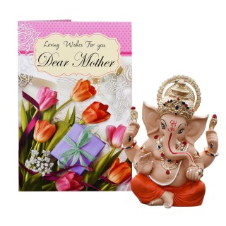 Religious Gift for Mom - Greeting Card with Ganesha Statue