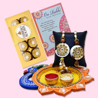 Rakhi with Gift for Brother and Bhabhi