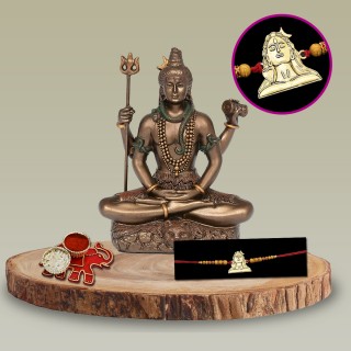 Lord Shiva Rakhi for Brother with Mahadev Idol