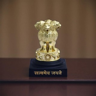 Metal Ashok Stambh Statue for Office Table, Paper Weight, Desk Decor Showpiece Gift