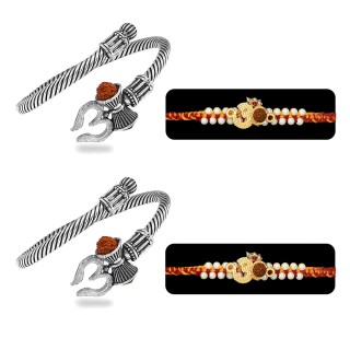 Exclusive Om Rakhi Set of 2 for Bhai with Rudraksha Om Kada