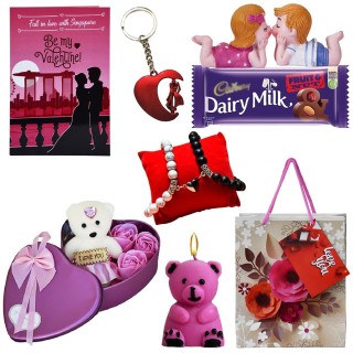 Valentine Week Gift Combo for Girlfriend - Romantic Gift Hamper with Carry Bag