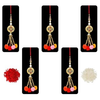 Designer Lumba Rakhi for Bhabhi Set of 5
