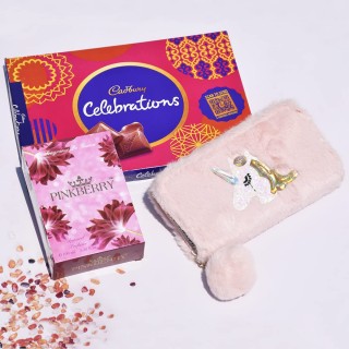 Gift for Girls and Women - Hand Wallet / Purse, Chocolate Celebration and Pinkberry Perfume