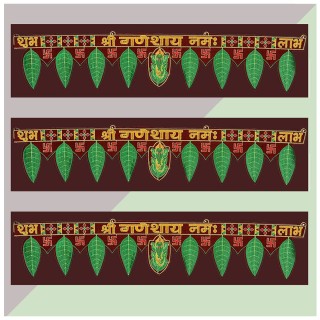 Mango Leaves Toran for Pooja Room & Main Door - Traditional Toran for Home Mandir (Pack of 3)