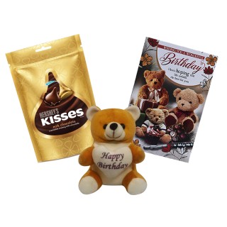 Birthday Gift for Girls - Chocolate Gift with Teddy Bear and Happy Birthday Greeting Card