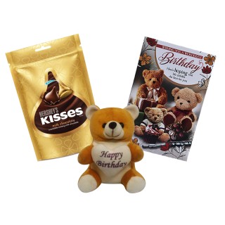 Birthday Gift for Girls - Chocolate Gift with Teddy Bear and Happy Birthday Greeting Card