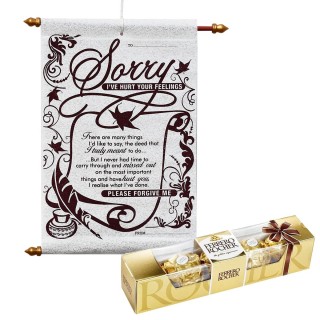 Sorry Scroll Card & Chocolate | Apology Gift Set