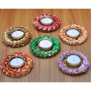 Multicolor Tealight Candle Holders With Candles