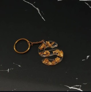 Glitter Resin Letter Keychain