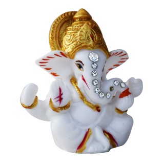 Small Ganesha Statue for Car Dashboard, Home Temple and Showpiece