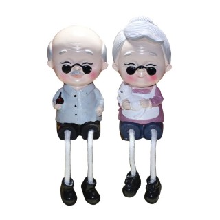 Gift for Grandparents - Old Couple Showpiece - Anniversary - Birthday Gift