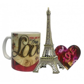 Metal Eiffel Tower 18 CM| Love Coffee Mug With Greeting Card | Love Gifts