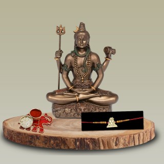 Lord Shiv Ji Rakhi for Brother with Shiva/Mahadev Idol