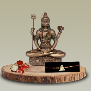 Lord Shiv Ji Rakhi for Brother with Shiva/Mahadev Idol