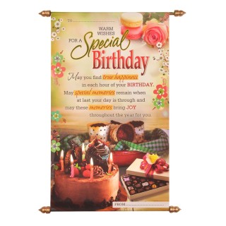 Birthday Scroll Card - Greeting Card - Multicolor