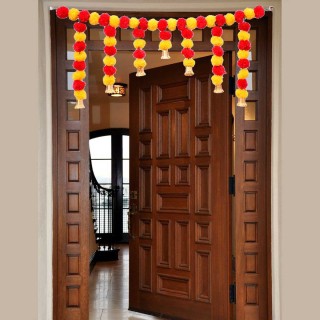 Marigold Artificial Flower Toran For Puja Room and Door Entrance | Flower Theme Bandarwal