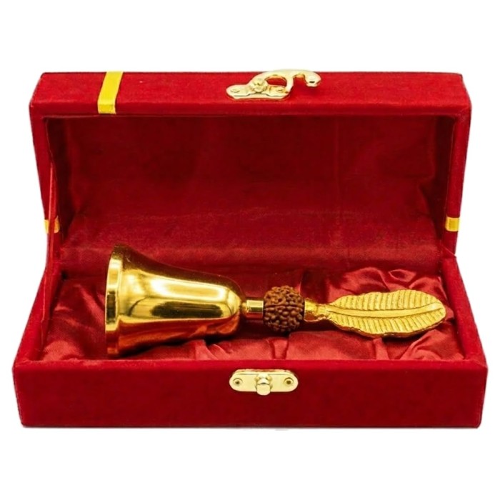 Gold Plated Pooja Bell with Velvet Gift Box