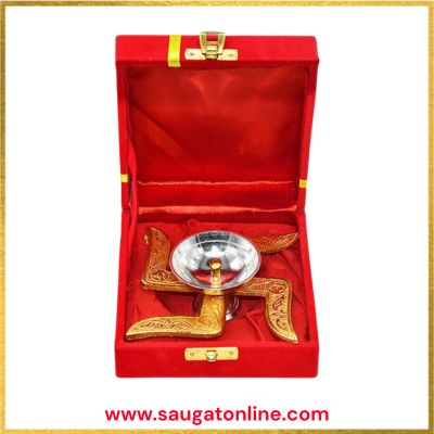 Swastik Diya with Velvet Gift Box