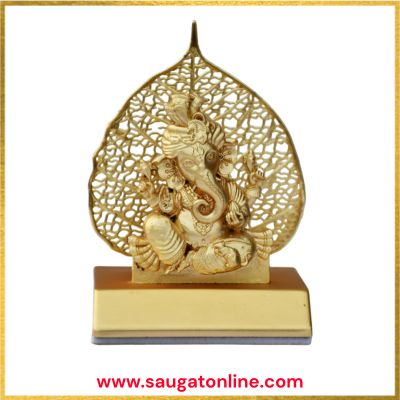 Metal Golden Ganesha Idol